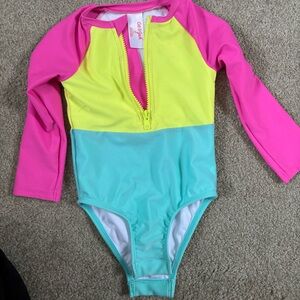 Cat & Jack Pink, Yellow, and Blue Kids Swim suit